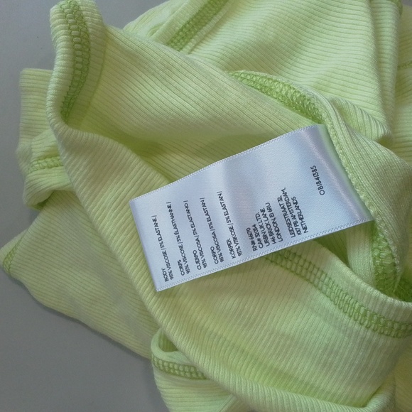 BDG Lemon Green Long Sleeve Turtleneck  Fitted Jersey Knit Large Top NEW - Picture 15 of 16